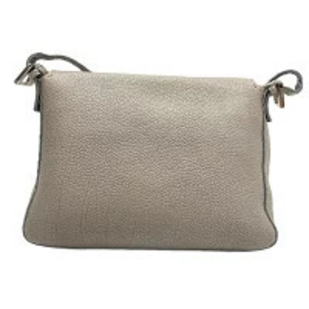 Fendi Leather Mamma Bucket Handbag Gray